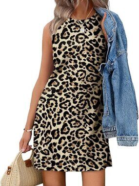 Leopard Print Sleeveless Dress
